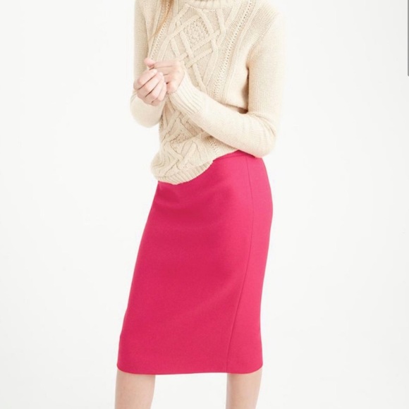J. Crew - No. 2 Pencil Skirt in Hot Pink Neon Flamingo - Picture 4 of 5